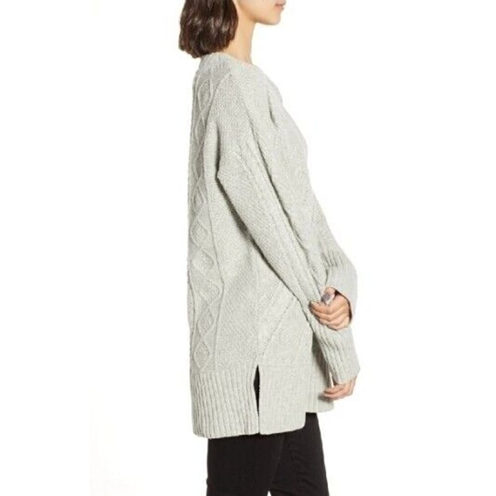 J Crew Cable Knit Patchwork Wool Blend Round Neck… - image 3